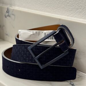 Johnston & Murphy Men’s belt 38 style 76-2573 navy Genuine Leather Made in USA